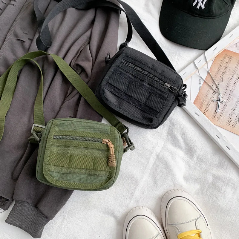 Unisex Small Messenger Bag Oxford Cloth Shoulder Crossbody Bag for Mobile Phone
