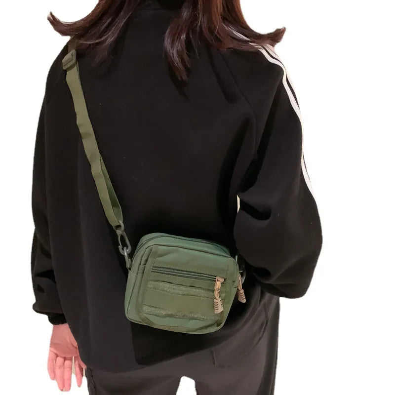 Unisex Small Messenger Bag Oxford Cloth Shoulder Crossbody Bag for Mobile Phone