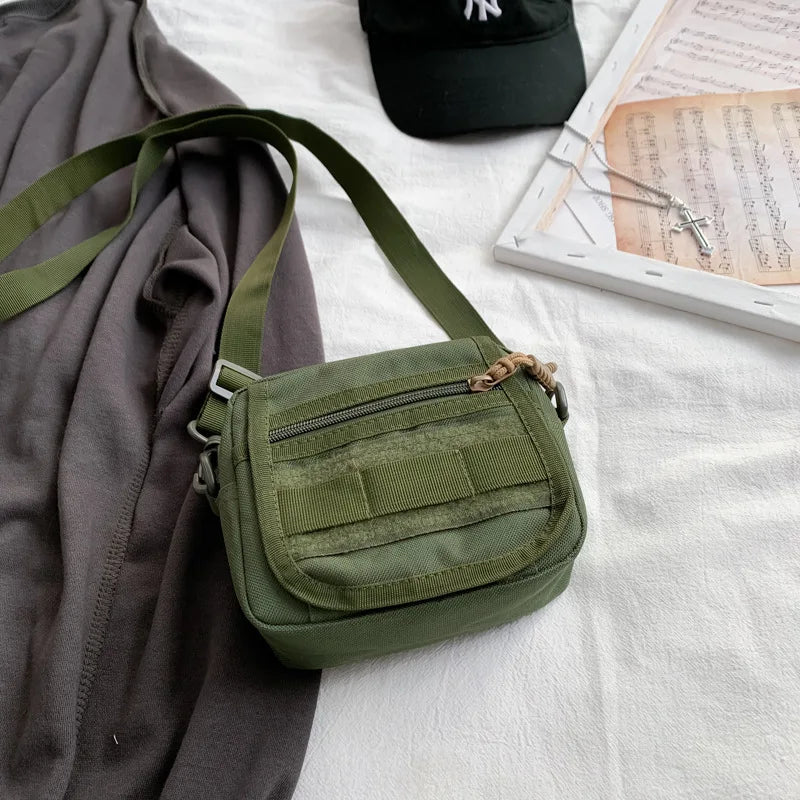 Unisex Small Messenger Bag Oxford Cloth Shoulder Crossbody Bag for Mobile Phone