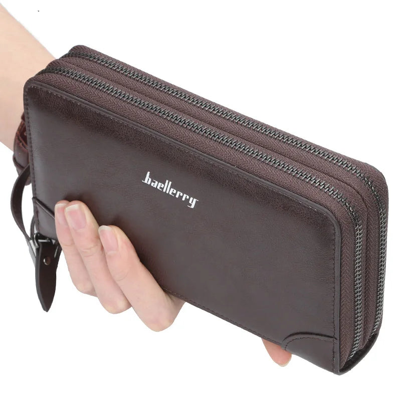 Men's Long Purse Business Clutch Wallet High Capacity Male Purse