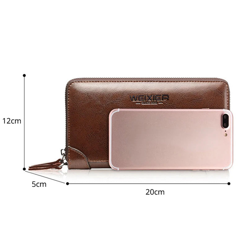 Men's Pu Soft Leather Handbag Multi-functional Wallet Business Men's Bag