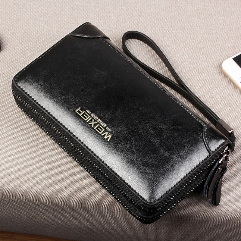 Men's Pu Soft Leather Handbag Multi-functional Wallet Business Men's Bag