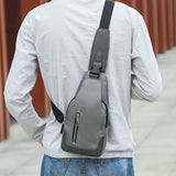 Men's Business Crossbody USB Interface Lock Buckle Shoulder Bag