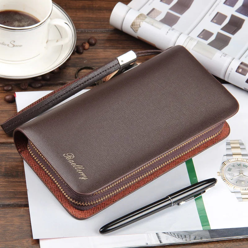 Men's Leather Wallet Clutch Bag Billeteras Masculina