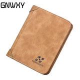 Vintage Nubuck Leather Men's Wallet Slim Casual Solid Purse