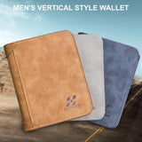 Vintage Nubuck Leather Men's Wallet Slim Casual Solid Purse