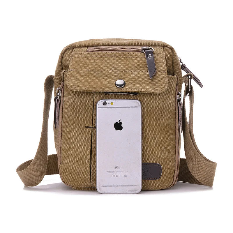 Casual Small Messenger Bag Canvas Shoulder Bag Outdoor Travel Bag