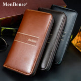 Men's Long Buckle Embossed Multi-Card Trifold Wallet