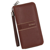 Men's Long Buckle Embossed Multi-Card Trifold Wallet