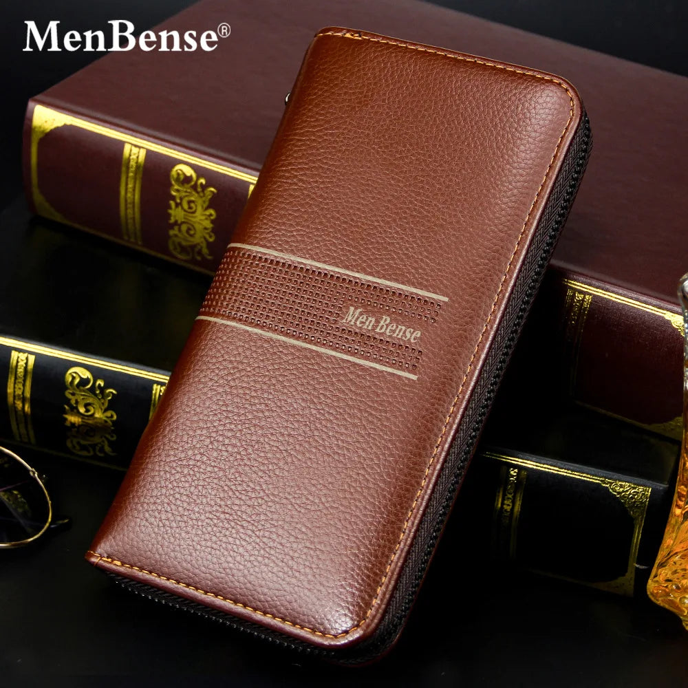 Men's Long Buckle Embossed Multi-Card Trifold Wallet
