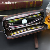 Men's Long Buckle Embossed Multi-Card Trifold Wallet