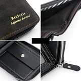 Men's PU Leather Wallet with Hinge Splicing Print Short Wallet