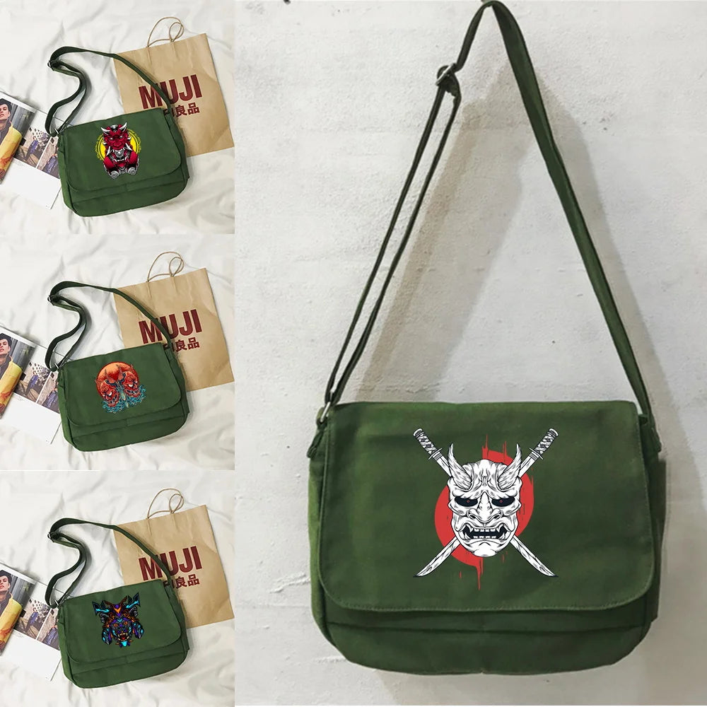 Japanese Retro Monster Pattern Messenger Bag