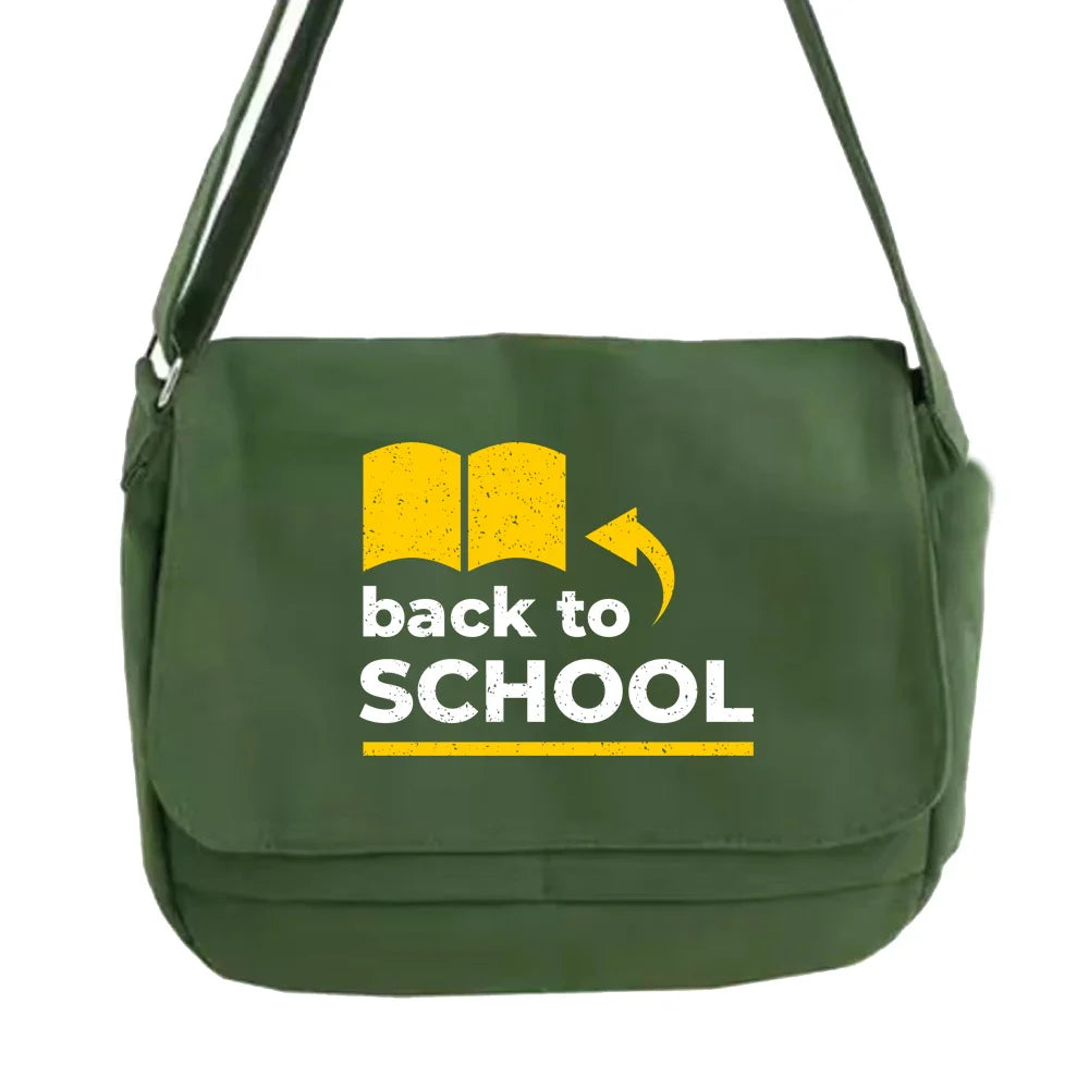 Retro Yuansu Messenger Bag with Phrase Pattern