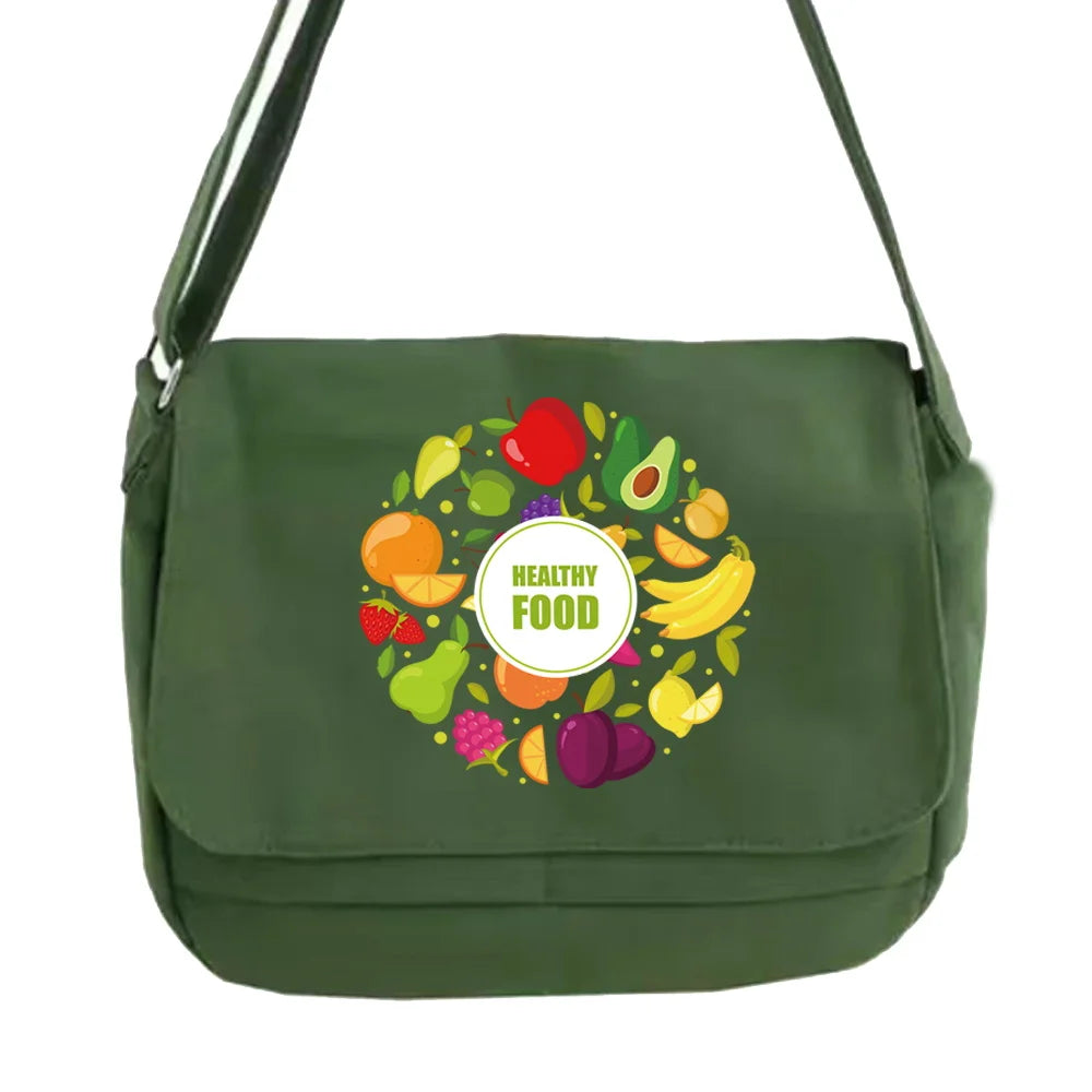 Japanese Food Pattern Messenger Bag for Student Youth