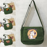 Golden Japan Cat Pattern Messenger Bag - Versatile Multi-function Student Bag