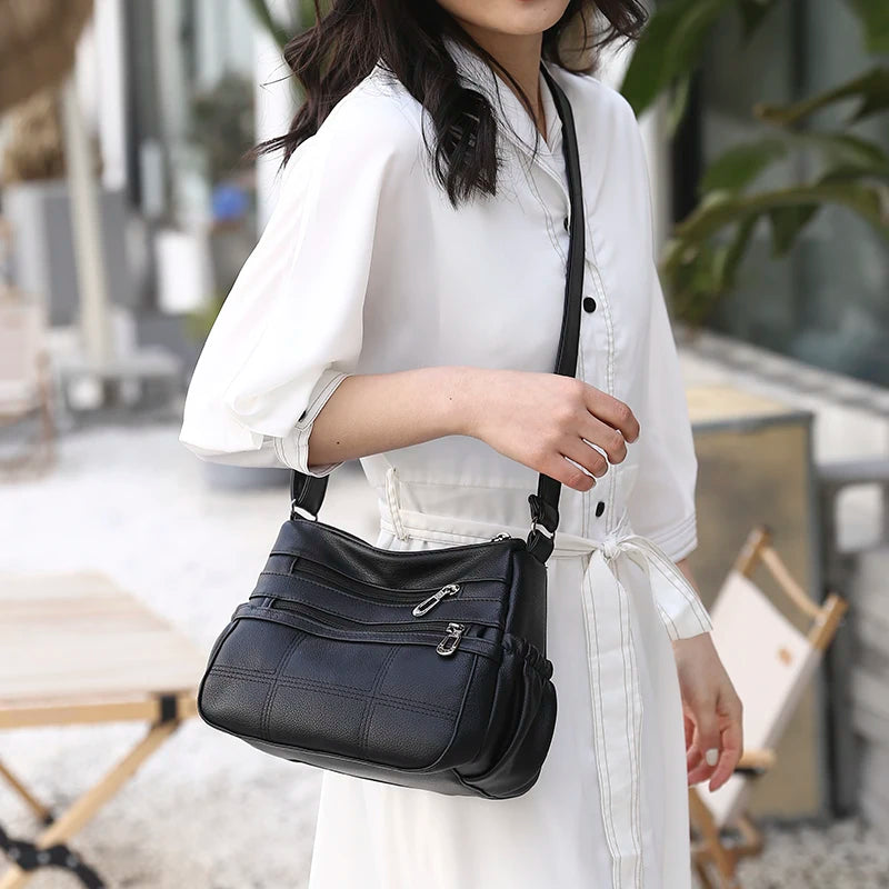 Casual Soft Leather Crossbody Bag for Women