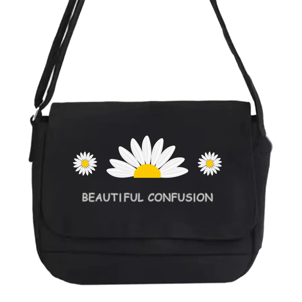 Japanese Daisy Pattern Messenger Bag Harajuku College Style