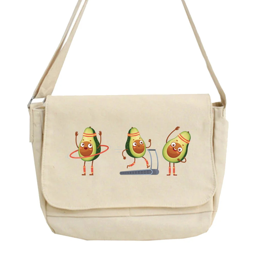Japanese Avocado Pattern Messenger Bag Youth College Style