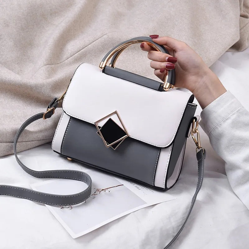 Casual Women Crossbody Messenger Bag with Magnetic Button Flap Cover