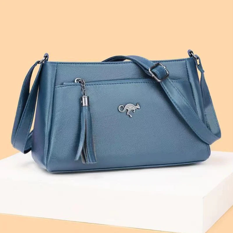 Small Crossbody Bag for Women 3-Layer Shoulder Messenger Bag PU Handbag