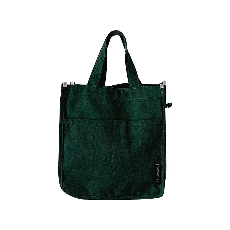 Canvas Japanese Solid Art Shoulder Bag for Daily Commuter