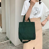 Canvas Japanese Solid Art Shoulder Bag for Daily Commuter