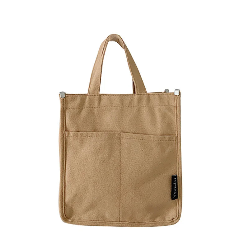 Canvas Japanese Solid Art Shoulder Bag for Daily Commuter