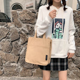 Canvas Japanese Solid Art Shoulder Bag for Daily Commuter