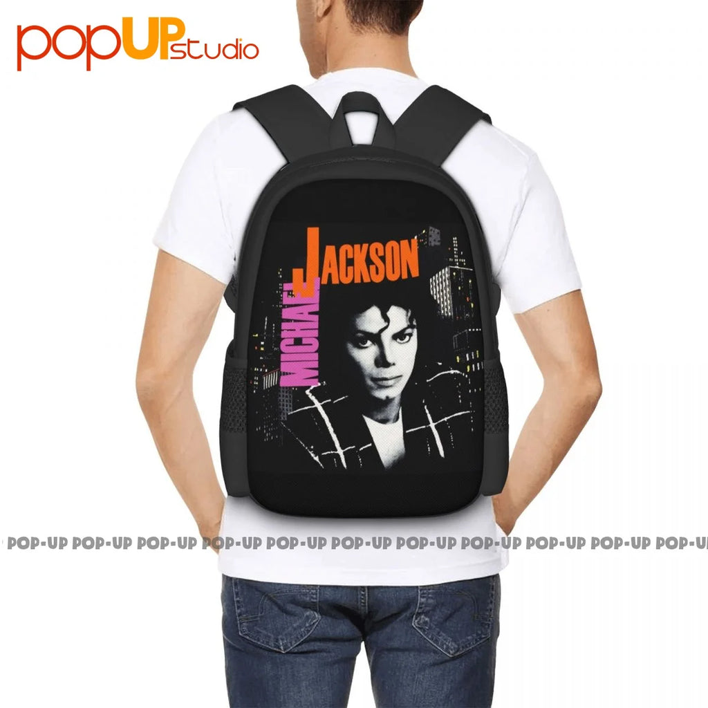 Michael Jackson Bad Tour 1988 Backpack Large Capacity Vintage Schoolbag
