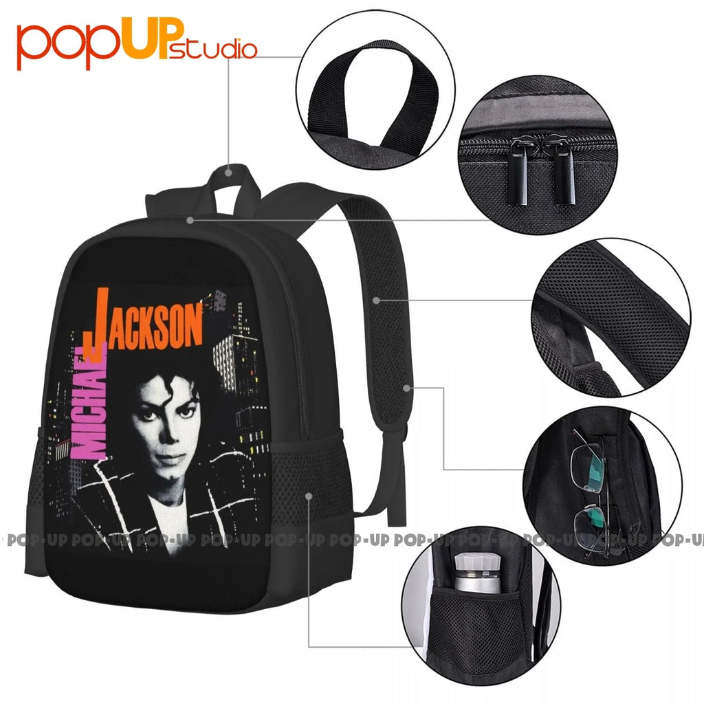 Michael Jackson Bad Tour 1988 Backpack Large Capacity Vintage Schoolbag