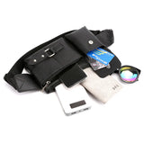 Mihaivin Casual Leather Waist Bag Men Fanny Pack Vintage Men's Leather Waist Bel