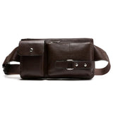 Mihaivin Casual Leather Waist Bag Men Fanny Pack Vintage Men's Leather Waist Bel