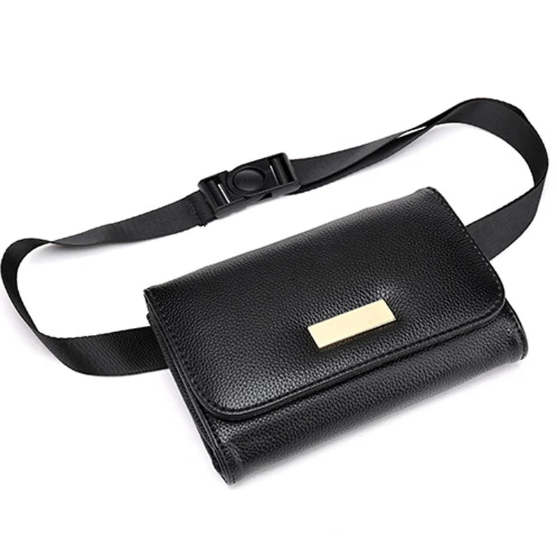 Casual Solid Women Waist Bag High Leather Belt Travel Pack Pouch Phone Bag