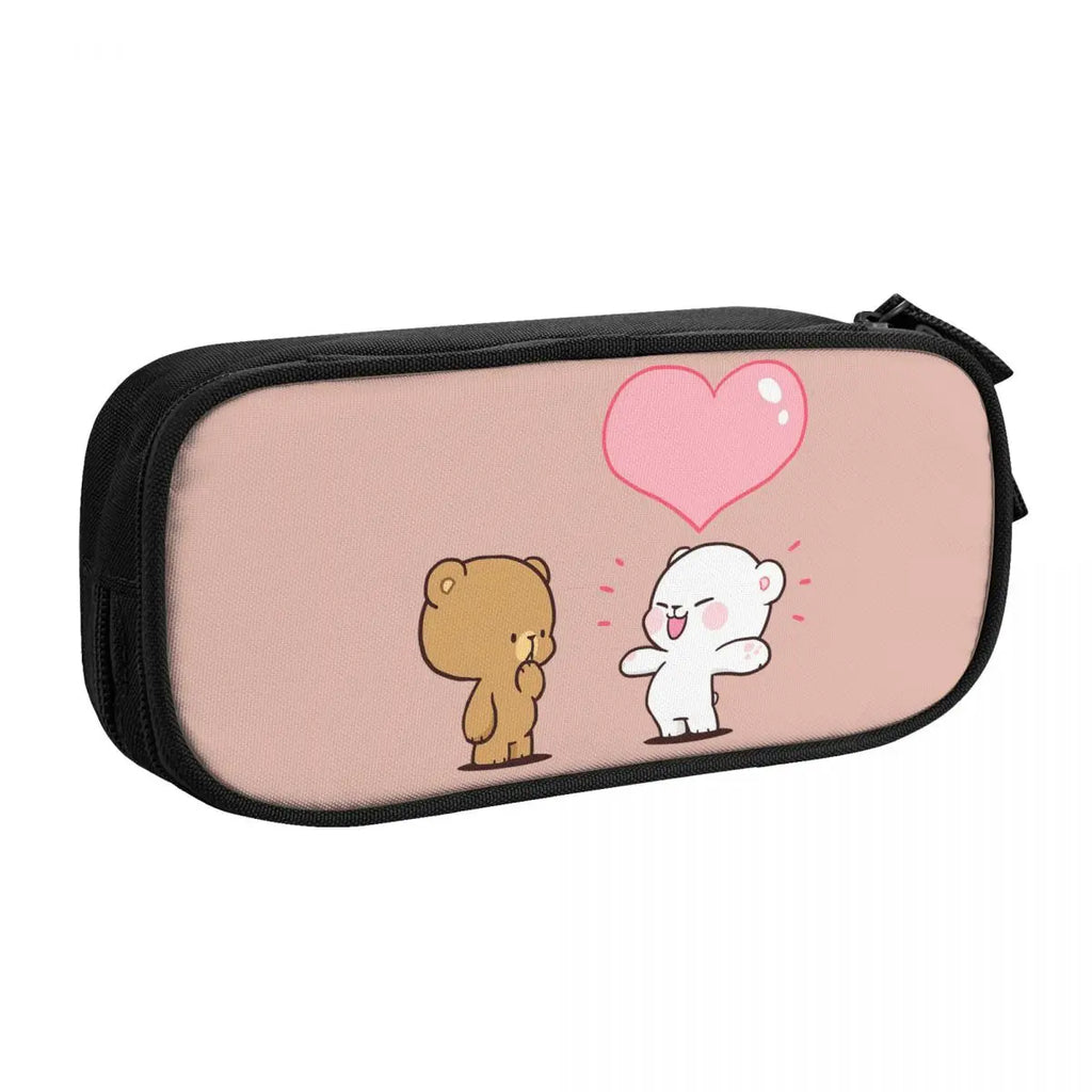 Cute Milk Mocha Pen Box Anime Zipper Bag