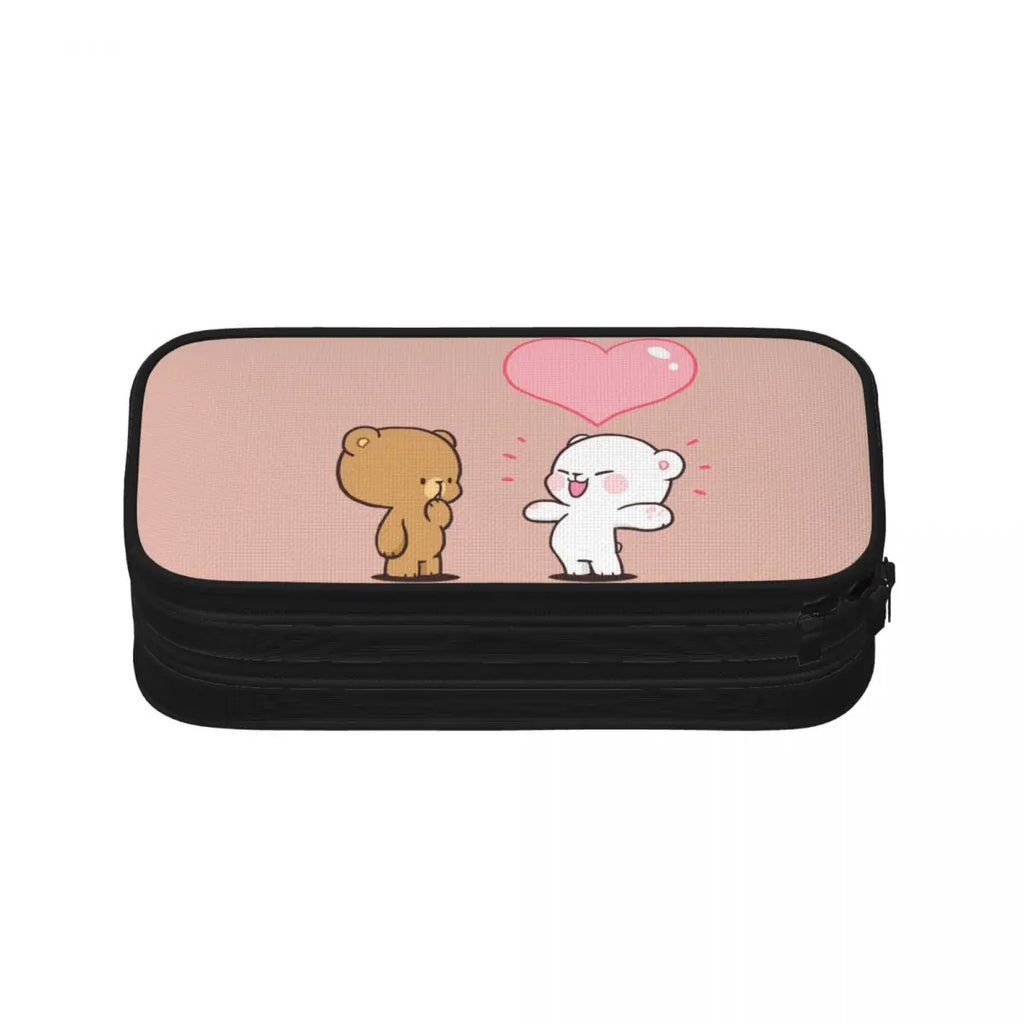 Cute Milk Mocha Pen Box Anime Zipper Bag