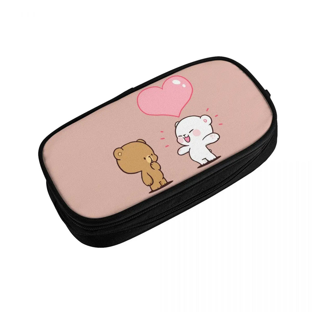 Cute Milk Mocha Pen Box Anime Zipper Bag