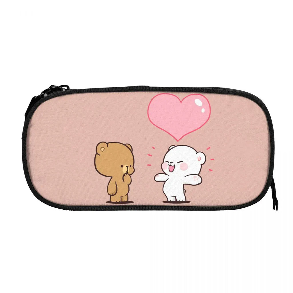 Cute Milk Mocha Pen Box Anime Zipper Bag