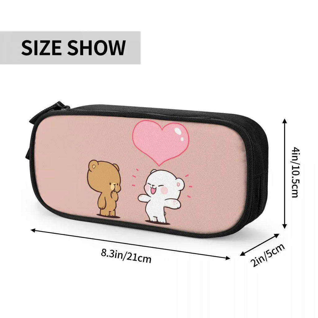Cute Milk Mocha Pen Box Anime Zipper Bag