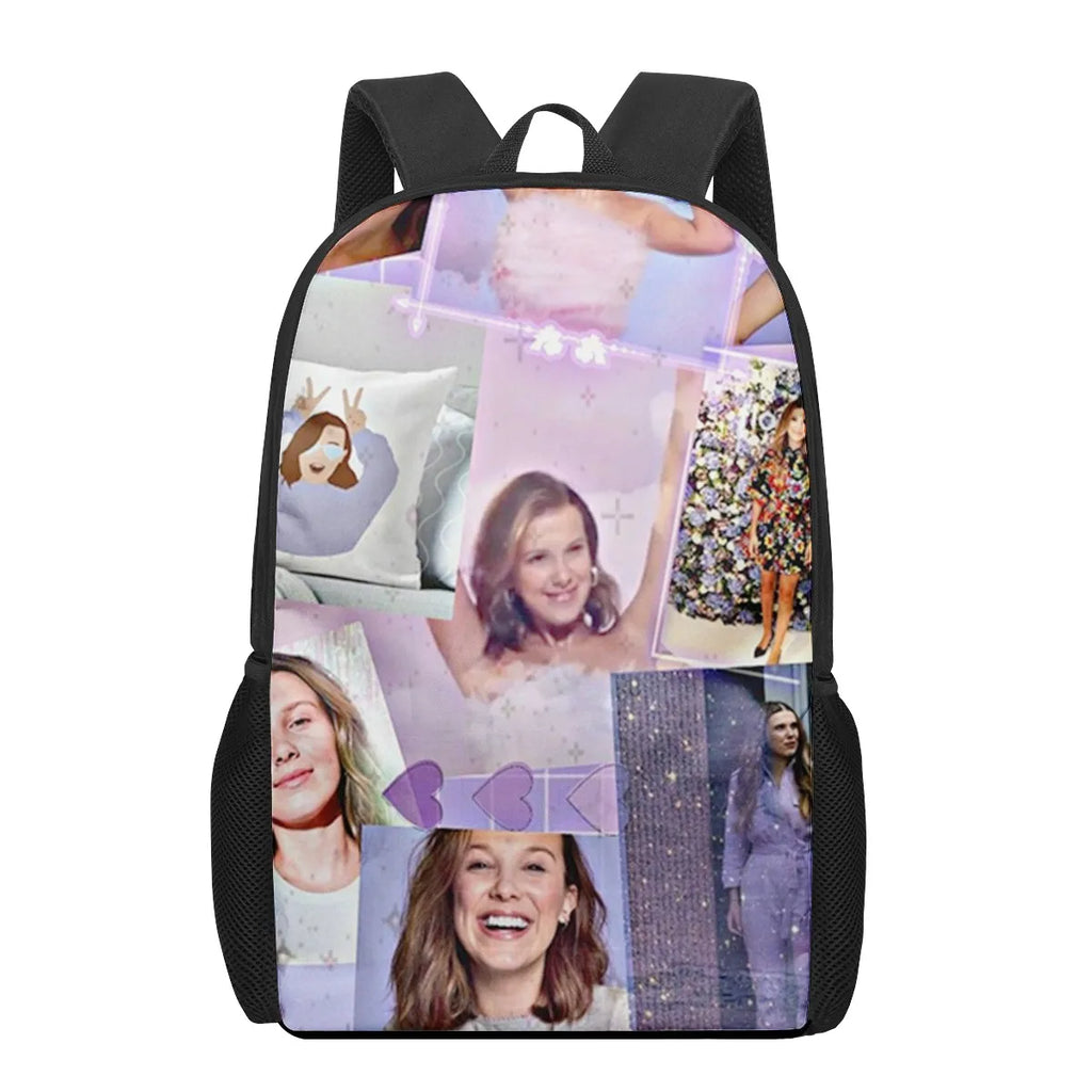 Millie Bobby Brown 3D Pattern School Bag for Kids Boys Girls