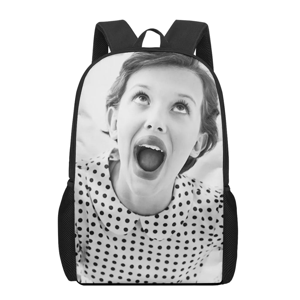 Millie Bobby Brown 3D Pattern School Bag for Kids Boys Girls