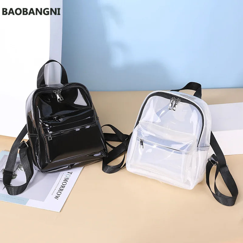 Mini Backpack PVC Waterproof Transparent School Bag Backpacks for Women