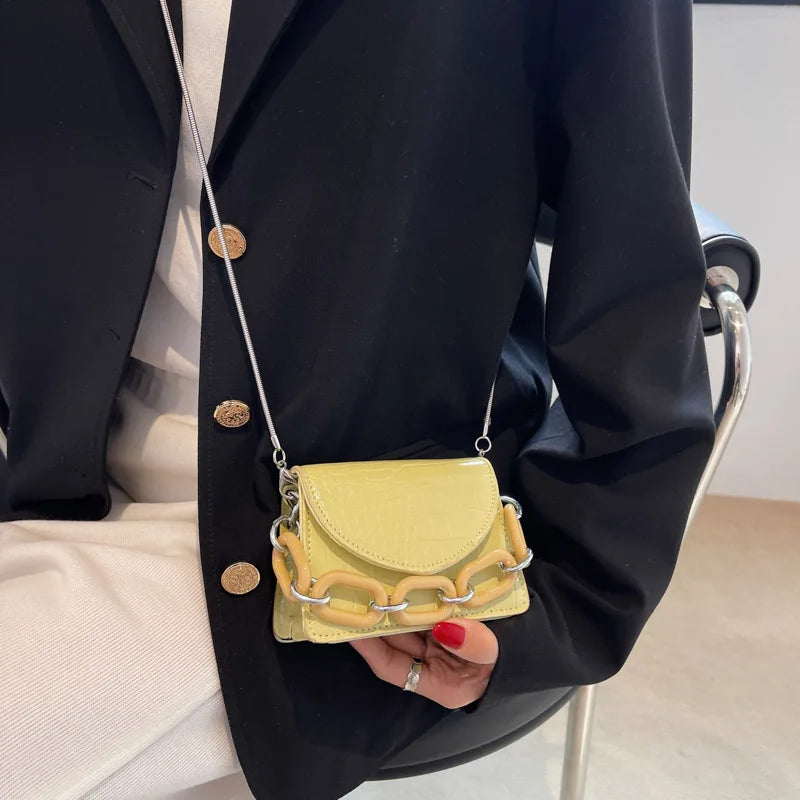 Mini Crossbody Bag Women's Shoulder Tote Acrylic Chain Clutch Purse