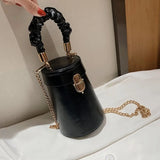 Casual Chain Handle Mini Bucket Bag | Women Small Shoulder Messenger Bag