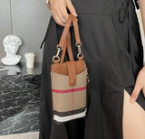 Casual Leather Phone Bag Plaid Messenger Bag Women Shoulder Crossbody Bag