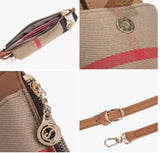 Casual Leather Phone Bag Plaid Messenger Bag Women Shoulder Crossbody Bag