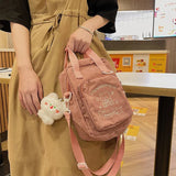 Cartoon Embroidered Mini Corduroy Shoulder Bag for Girls
