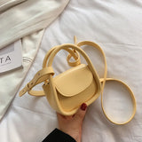 Solid Leather Crossbody Bag for Women Daily Girls Messenger Phone Bag