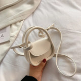 Solid Leather Crossbody Bag for Women Daily Girls Messenger Phone Bag