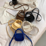 Solid Leather Crossbody Bag for Women Daily Girls Messenger Phone Bag